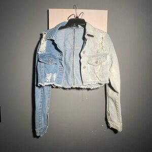 Distressed Denim Cropped Jacket